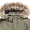 Mode enfants hiver fourrure animale à capuchon veste longue hiver down manteau pour les garçons